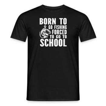né pour pêcher obligé d'aller travailler - T-shirt homme - noir - Devant - AI Model Male 178 light (178cm)