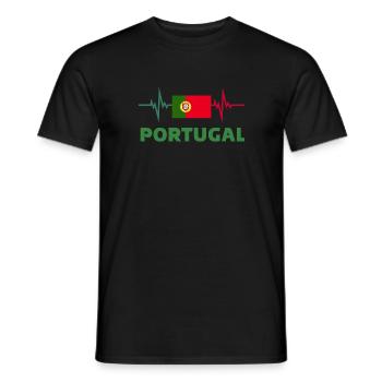 Portugal Football 2022 battement de cœur Portugal - T-shirt homme - noir - Devant - AI Model Male 178 light (178cm)