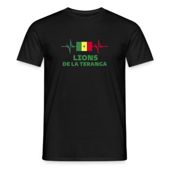 lion de teranga Football 2022 Sénégal - T-shirt homme - noir - Devant - AI Model Male 178 light (178cm)