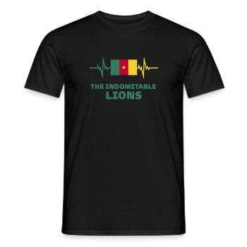 Kamerun Fußball 2022 Herzschlag Kamerun - Männer T-Shirt - Schwarz - Vorne - AI Model Male 178 light (178cm)