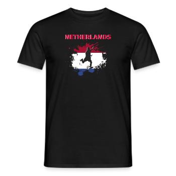 Pays-Bas Football 2022 supporter Netherlands foot - T-shirt homme - noir - Devant - AI Model Male 178 light (178cm)