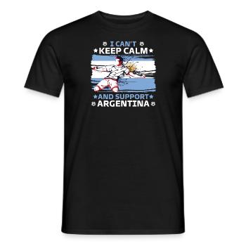 Ruhe bewahren und Argentinien unterstützen - Männer T-Shirt - Schwarz - Vorne - AI Model Male 178 light (178cm)