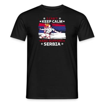 rester calme et soutenir la serbie - T-shirt homme - noir - Devant - AI Model Male 178 light (178cm)