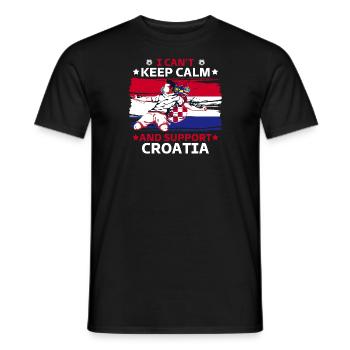 rester calme et soutenir la croatie - T-shirt homme - noir - Devant - AI Model Male 178 light (178cm)