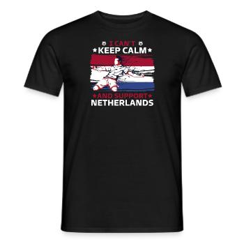 stay calm and support the Netherlands - Men's T-Shirt - black - Front - AI Model Male 178 light (178cm)