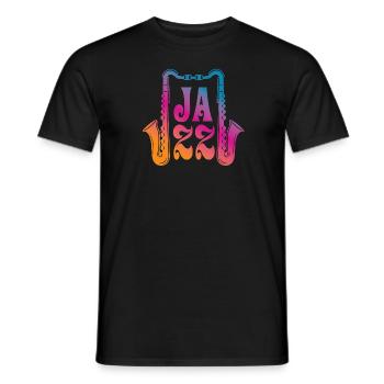 Jazz - Männer T-Shirt - Schwarz - Vorne - AI Model Male 178 light (178cm)