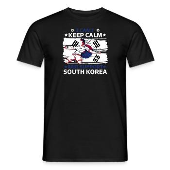 Staying calm and supporting South Korea - Men's T-Shirt - black - Front - AI Model Male 178 light (178cm)