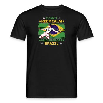 rester calme et soutenir le Brésil - T-shirt homme - noir - Devant - AI Model Male 178 light (178cm)
