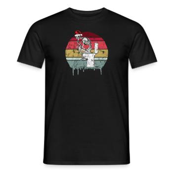 Christmas Retro Skeleton - Men's T-Shirt - black - Front - AI Model Male 178 light (178cm)