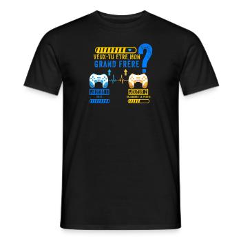 Je Vais Être Grand Frère 2022 Gamer Cadeau Humour - T-shirt homme - noir - Devant - AI Model Male 178 light (178cm)