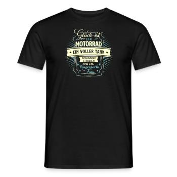 Glück ist ein Motorrad, ein voller Tank - Männer T-Shirt - Schwarz - Vorne - AI Model Male 178 light (178cm)