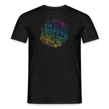 Music Instruments - Men's T-Shirt - black - Front - AI Model Male 178 light (178cm)