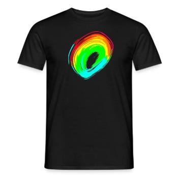 Rainbow dégradé coloré cool rétro tendance Art 3 - T-shirt homme - noir - Devant - AI Model Male 178 light (178cm)