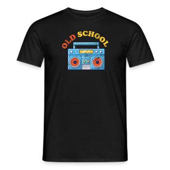 Old School Ghettoblaster - Men's T-Shirt - black - Front - AI Model Male 178 light (178cm)