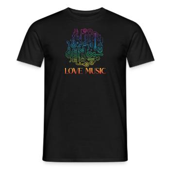 Love Music - Männer T-Shirt - Schwarz - Vorne - AI Model Male 178 light (178cm)