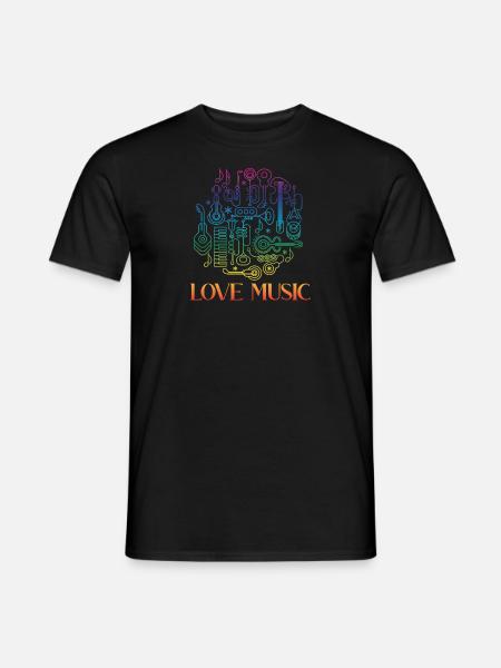 Love Music - Männer T-Shirt - Schwarz