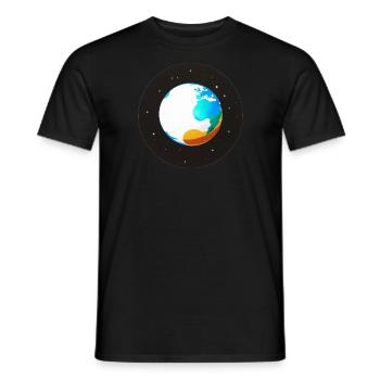 Mignon dessin animé représentation de la planète Terre 1 - T-shirt homme - noir - Devant - AI Model Male 178 light (178cm)