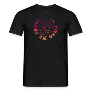 In Pizza we crust - Men's T-Shirt - black - Front - AI Model Male 178 light (178cm)