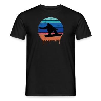 Snowboard Snowboard Rétro - T-shirt homme - noir - Devant - AI Model Male 178 light (178cm)