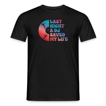 Hier soir, un DJ m’a sauvé la vie - T-shirt homme - noir - Devant - AI Model Male 178 light (178cm)