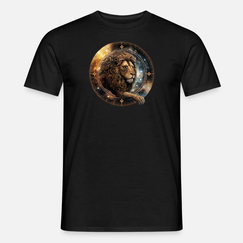 Sternzeichen Löwe Geschenk - Männer T-Shirt - Schwarz