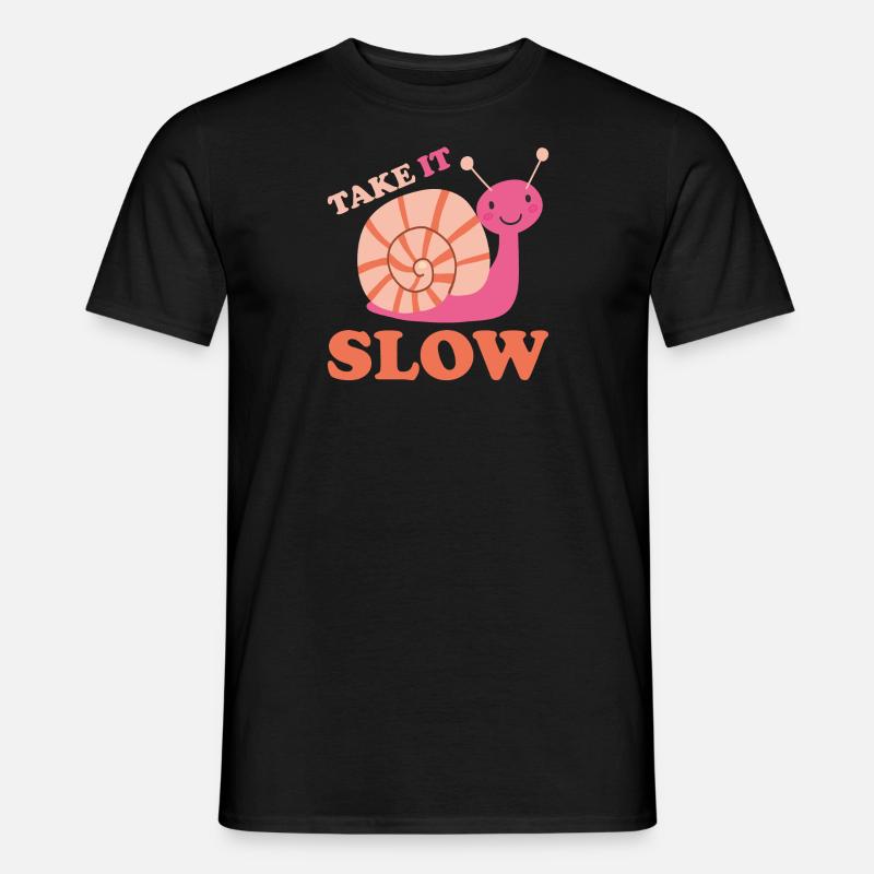 Take it Slow Schnecke - Männer T-Shirt - Schwarz
