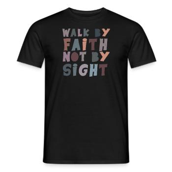 Walk by Faith Church Jésus-Christ Christian - T-shirt homme - noir - Devant - AI Model Male 178 light (178cm)