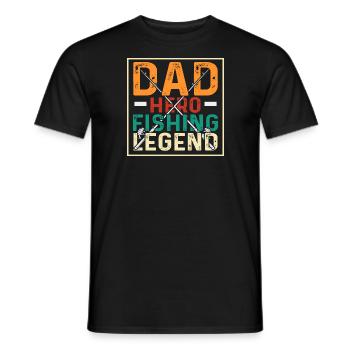 Dad Hero Fishing Legend - Männer T-Shirt - Schwarz - Vorne - AI Model Male 178 light (178cm)