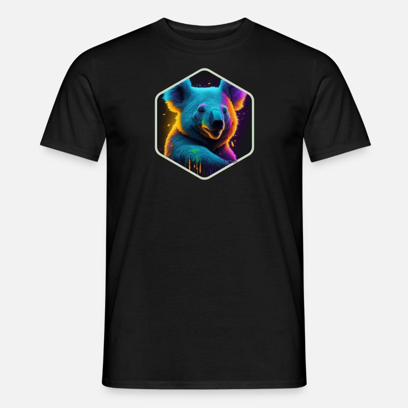 Neon-Koala - Männer T-Shirt - Schwarz