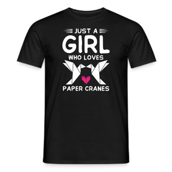 Just Girl Who Loves Paper Cranes Origami - Männer T-Shirt - Schwarz - Vorne - AI Model Male 178 light (178cm)