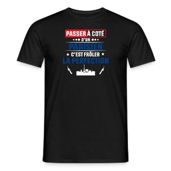 Idée cadeau pour un Parisien - T-shirt homme - noir - Devant - AI Model Male 178 light (178cm)