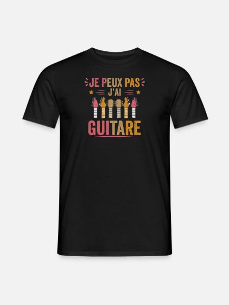 Je peux pas j'ai guitare - T-shirt homme - noir