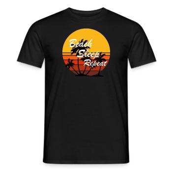 Beach Sleep Repeat 4 - T-shirt homme - noir - Devant - AI Model Male 178 light (178cm)