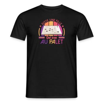 Juste Une Fille Qui Joue Au Palet - une palétiste - T-shirt homme - noir - Devant - AI Model Male 178 light (178cm)