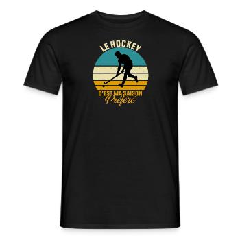 Hockey - Le Hockey C'est Ma Saison Préféré - T-shirt homme - noir - Devant - AI Model Male 178 light (178cm)