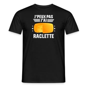 J'Peux Pas J'ai Raclette - T-shirt homme - noir - Devant - AI Model Male 178 light (178cm)