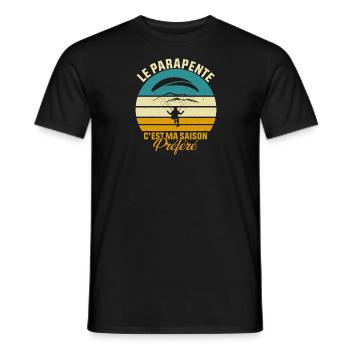 Parapente - Le Parapente C'est Ma Saison Préféré - T-shirt homme - noir - Devant - AI Model Male 178 light (178cm)