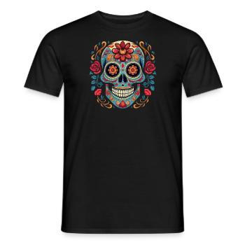 Calavera Crâne de sucre - T-shirt homme - noir - Devant - AI Model Male 178 light (178cm)