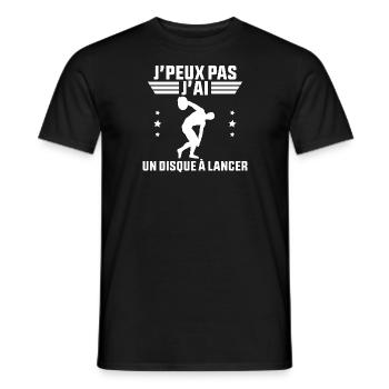 J'peux pas j'ai un Disque à Lancer - T-shirt homme - noir - Devant - AI Model Male 178 light (178cm)