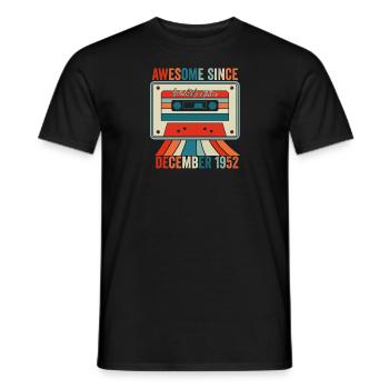 December 1952 - Awesome Since December 1952 - Men's T-Shirt - black - Front - AI Model Male 178 light (178cm)