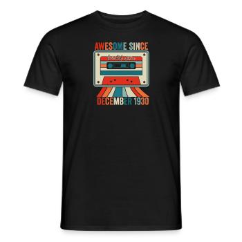 December 1930 - Awesome since December 1930 - Men's T-Shirt - black - Front - AI Model Male 178 light (178cm)