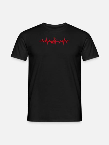 Drôle Bûcheron battement de coeur - T-shirt homme - noir