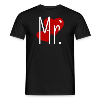 Matching Look Mr and Mrs Valentine's Day Matching Pair - Men's T-Shirt - black - Front - AI Model Male 178 light (178cm)
