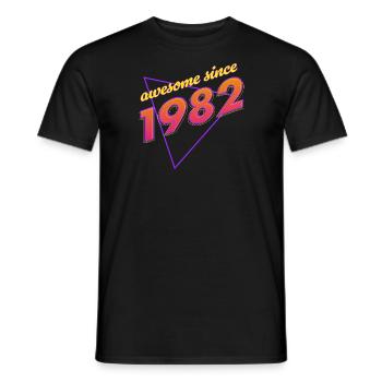 Retro - Genial seit 1982 - Männer T-Shirt - Schwarz - Vorne - AI Model Male 178 light (178cm)