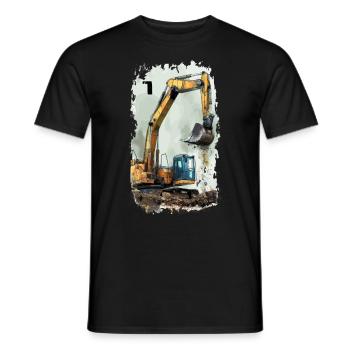 Excavator Excavator 7 Years - Men's T-Shirt - black - Front - AI Model Male 178 light (178cm)