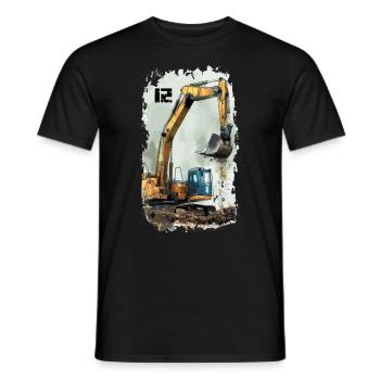 Excavator Excavator 12 Years - Men's T-Shirt - black - Front - AI Model Male 178 light (178cm)