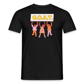 G.O.A.T. Greatest of All Time Design Motiv - Männer T-Shirt - Schwarz - Vorne - AI Model Male 178 light (178cm)