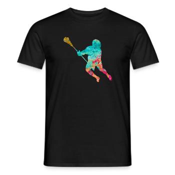 Lacrosse Player PopArt - Men's T-Shirt - black - Front - AI Model Male 178 light (178cm)