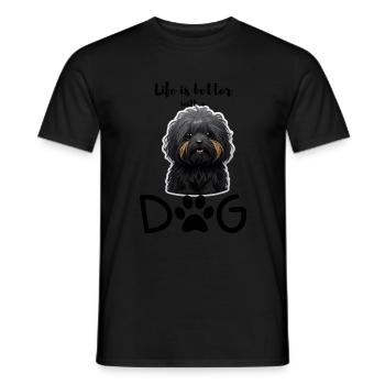 Joie de vivre avec un Havapoo - T-shirt homme - noir - Devant - AI Model Male 178 light (178cm)