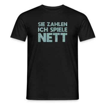 Sie Zahlen, Ich Spiele Nett - Männer T-Shirt - Schwarz - Vorne - AI Model Male 178 light (178cm)